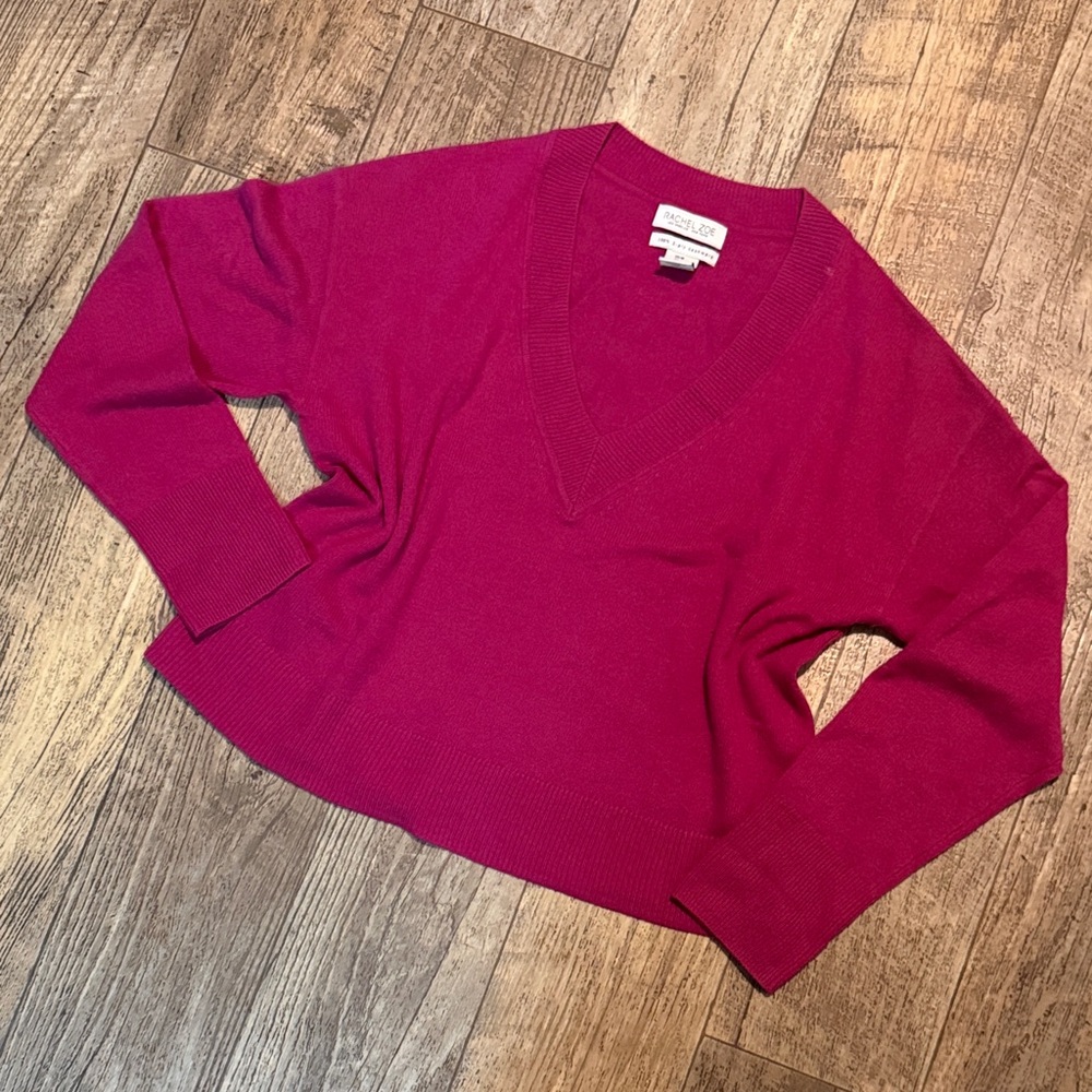 Charter Club V-Neck Sweater in Bright Fuchsia